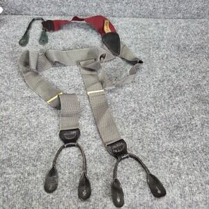 Trafalgar Burgundy Black Grey Striped Suspenders Braces Brown Croc Embossed Tabs